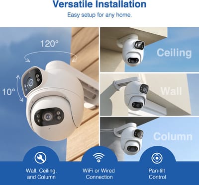 Global Xiaomi IMILAB EC6 Dual 2K WiFi Spotlight Buitencamera Dubbele lenzen Nachtzicht 360° Dubbele hoekbewaking voor Mi Home APP wit