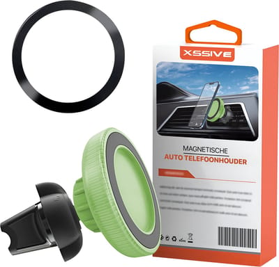 Xssive Telefoonhouder Auto Ventilatie - Geschikt voor MagSafe Autohouder - GSM Houder Auto Magneet - Ventilatierooster - Telefoonhouders Auto Magnetisch - Groen