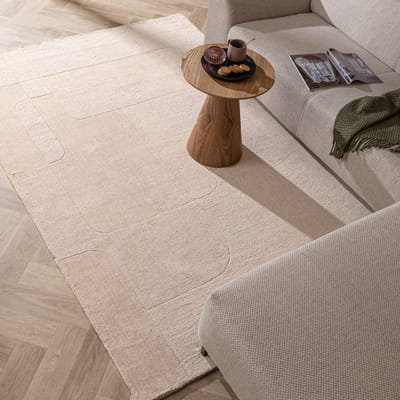 Studio Clarice Wollen vloerkleed - Giselle Abstract Creme - 120x170cm