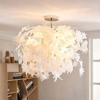 Lindby - plafondlamp - 3lichts - Plastic, metaal - H: 73 cm - E27 - wit, chroom