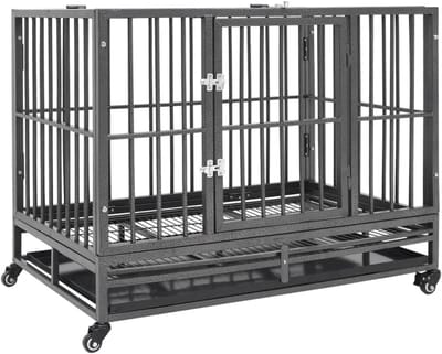 Hondenbench met Wielen en Uitschuifbare Lade - Grote Bench 102x72x85cm
