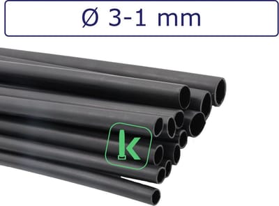 PRO-TIE® - Krimpkous met Lijm 3-1 mm Zwart UV Dunwandig krimpverhouding 3:1 (Stuk 1,22 meter) - PRO-TIE