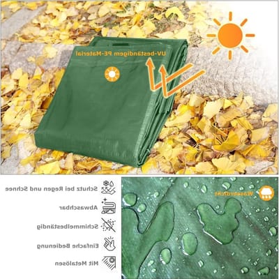 Afdekzeil - Beschermzeil Zeildoek - Objecten Afdekken - Versterkte Randen Oogjes - 5m x 8m - Groen