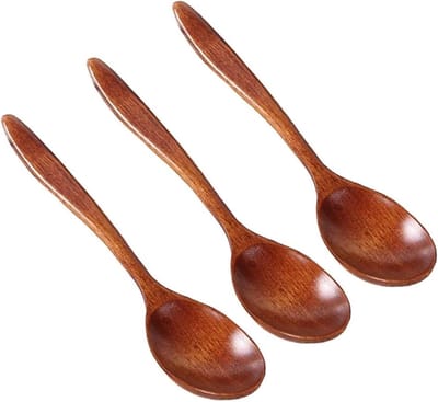 Eco-vriendelijke Houten Lepels Set van 3 - Kleine Houten Lepel voor Thee, Koffie en Honing - Duurzaam Keukenaccessoire van 14 cm