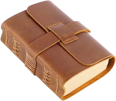 Mini Notitieboekje - Klein Dagboek - Reizen Noteren - Handgemaakt Leer - Compact Formaat