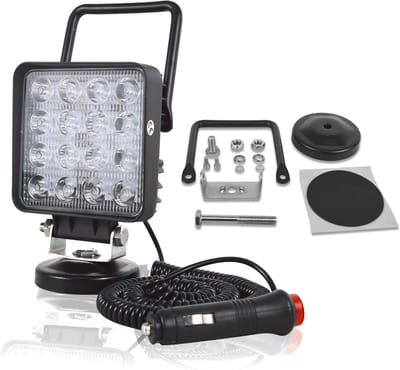 4 inch LED Werklamp met Magnetische Houder - 48W Offroad Spotlamp voor Auto en Vrachtwagen