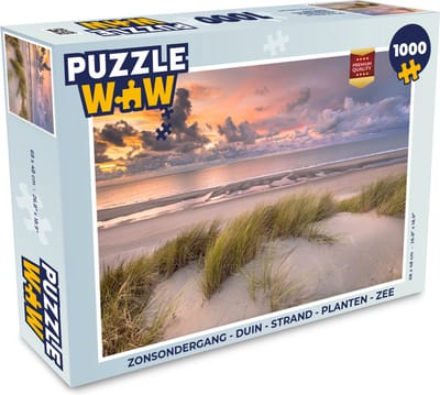 Puzzel Zonsondergang - Duin - Strand - Planten - Zee - Legpuzzel - Puzzel 1000 stukjes volwassenen