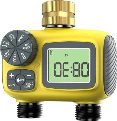 Automatische Irrigatie Timer - Bewateringscomputer Tuin - Planten Water Geven - Dubbele Zone - 1 stuks - Meerkleurig