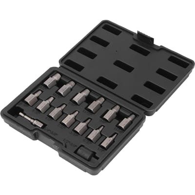 15-delige beschadigde schroefverwijderset hoog koolstofstaal 3/8 inch aandrijving zeskantschroefverwijderkit voor reparatie