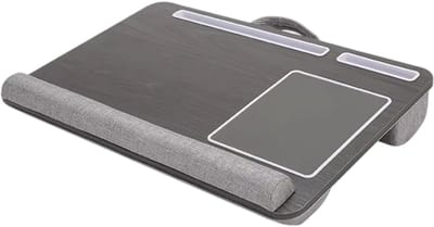 Multifunctioneel Laptop Bureau / Laptoptafel – Antislip, Dubbele Groef, Ingebouwde Muismat – Voor Bed, Bank & Thuiswerken-Zwart