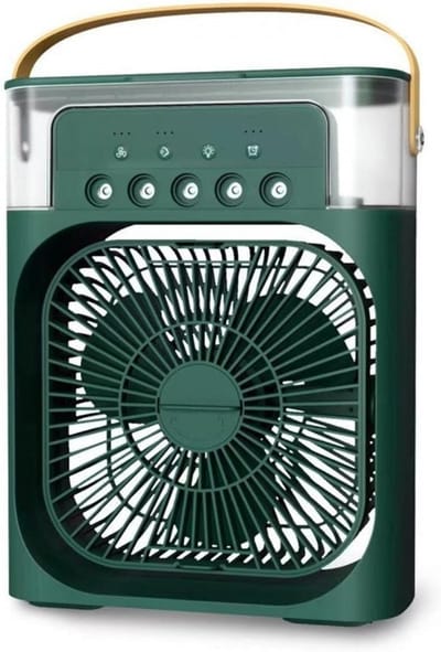 Luchtkoeler Ventilator - Vernevelaar Fan - Persoonlijke Koeling - 5 Verstelbare Nozzles - 600 ml Tank - Groen