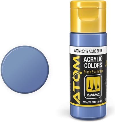 AMMO by Mig Jimenez Hobbyverf Acrylverf - MIG 20119 ATOM - Azure Blue - Acryl - 20ml Verf flesje - 20 ml