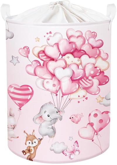Dailygoods- Wasmand met Deksel - Opvouwbaar - Waterdicht - Handgrepen - Vrijstaand - 36 x 45 cm - Opbergmand