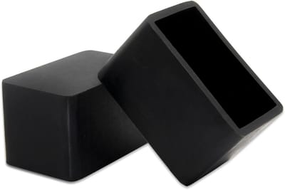 8x Zwarte Antislip Siliconen Stoelpoot Doppen + Vloerbeschermers Rechthoekig