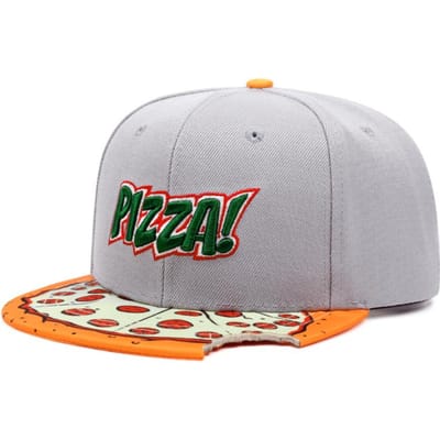 Pizza Borduurwerk Bedrukt Platte Klep Hoed Mannen Nieuwe Hip Hop Hoed Vrouwen Buiten Sport Zon Bescherming Baseballpet Casual Hoed white