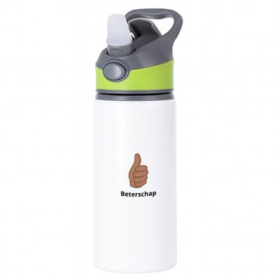 Hacebo® - beterschap duim waterfles met rietje groen - Beterschap - iemand die ziek is of iets gebroken heeft - snel beter worden - beterschap cadeau - cadeau - kado - geschenk - gift - water fles - 650ML