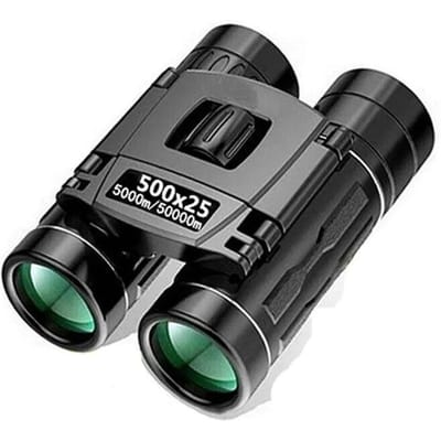 500X25 Draagbare Hd Zoom 5000M/50000M Verrekijker Telescoop Krachtig Opvouwbaar Langeafstandszicht Jacht Outdoor Camping Sport zwart