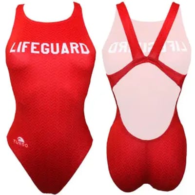 Turbo New Lifeguard Zwemkleding Rood S Vrouw