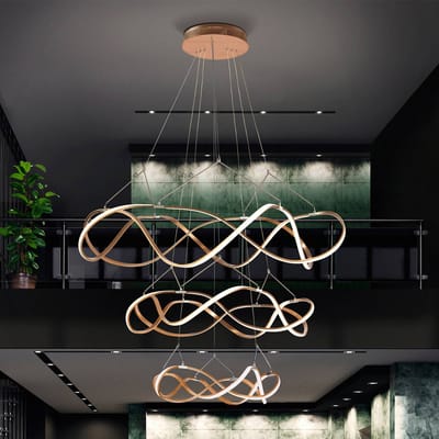Schuller Valencia LED hanglamp Molly, 3-staps, dimbaar, Ø 110,3 cm, roségoud
