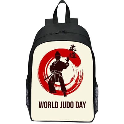 Nieuwe bedrukte JUDO Judo rugzak voor basisschoolleerlingen, Karate cartoon rugzak voor groep 123, casual en lichtgewicht