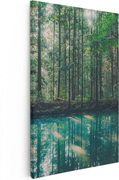 Artaza Canvas Schilderij Landschap - 20x30 cm - Klein - Muurdecoratie Bos - Wanddecoratie Natuur - Kamer Accessoires Woonkamer