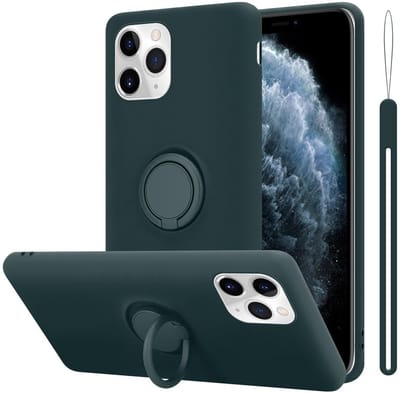 Cadorabo Hoesje geschikt voor Apple iPhone 11 PRO in LIQUID GROEN - Beschermhoes van flexibel TPU silicone Case Cover met ring