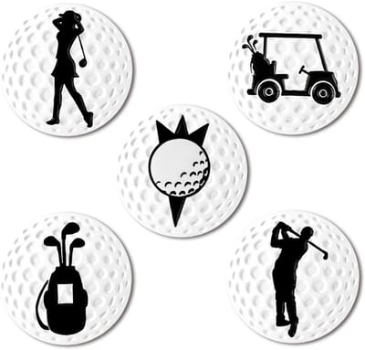 Golfbal Markers - Golf Markeringen - Golfbaan Accessoire - Zachte Emaille - 5 Stuks 24.4MM - Diverse