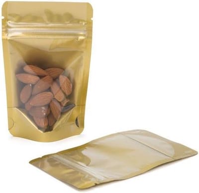 Stazakken Transparant/Goud 17x9x28,5cm | 340 gram (100 stuks)