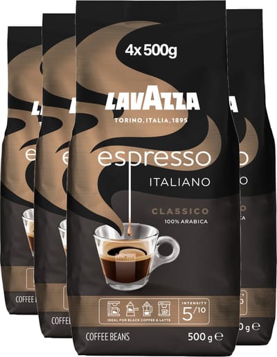 Lavazza Espresso Italiano Classico Koffiebonen - 100% Arabica Koffie Bonen - Intensiteit 5/10 - 4 x 500 gram