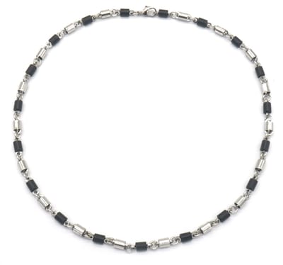 Ketting Dames - Kralen - RVS - Lengte 50 cm - Zilverkleurig