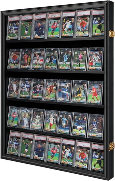 Display Case voor 35 Sportkaarten met UV-bescherming - Wandmontage en Elegant Ontwerp