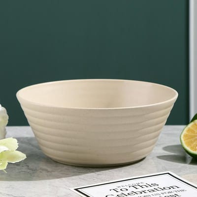 Herbruikbare Ontbijtgranenkommen Milieuvriendelijke Tarwestro Soepkommen Lichtgewicht Voedselveilig Plastic Rijst Salade Kom Eetservies beige