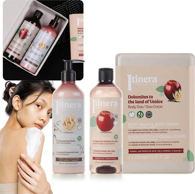 ITINERA Geschenkset: Beschermende Douchegel + Bodylotion met Veneto Haver 2x370ml