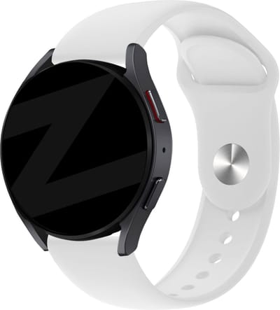 Bandz universeel 20mm sport band 'Deluxe' geschikt voor Samsung Galaxy Watch Active 1/2 40 & 44mm / Watch 1 42mm / Watch 3 41mm / Gear Sport / Polar Ignite 1-2-3 / Unite / Pacer - Hoogwaardig siliconen - Ideaal voor tijdens het sporten - wit