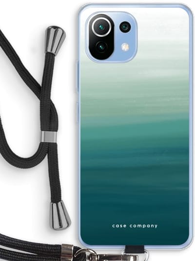 Case Company® - Hoesje met koord geschikt voor Xiaomi Mi 11 Lite hoesje met Koord - Ocean - Telefoonhoesje met Zwart Koord - Bescherming aan alle Kanten en Over de Schermrand