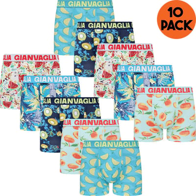 Heren Boxershort - 10 Pack - Katoen - Maat L - Fruit Print - Ondergoed Heren - Onderbroeken Heren
