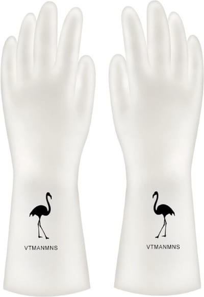 2 Stuks rubberen afwashandschoenen - Waterdicht Latex - Waterbestendig - Huishoudelijk Werk - Dierenverzorging - Maat M