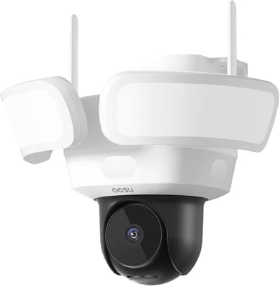 3K Bewakingscamera Buiten met 270° Bewegingsdetectie en 2600 Lumen Schijnwerper - 24/7 Opname en AI-Detectie