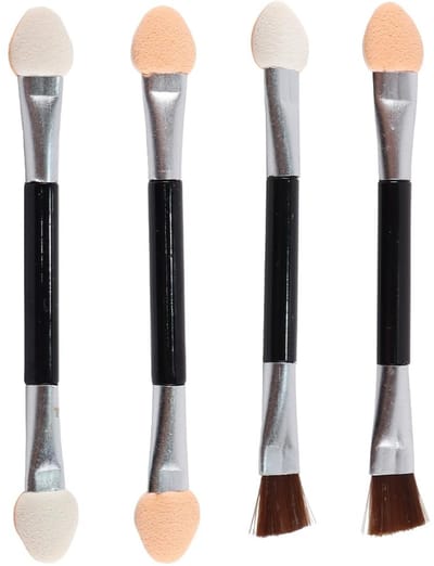 Dailygoods- Oogschaduwkwast Set van 12 - Dubbelzijdige Kwasten - Geschikt voor Eyeliner/Wimpers - Make-up Details - Zacht Sponsmateriaal - 7,8 x 1 cm - Make-upkwasten