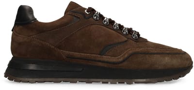 Manfield - Heren - Bruine suède sneakers - Maat 40
