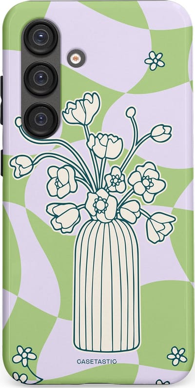 Casetastic Hoesje Geschikt voor Samsung S25 - Stijlvolle Beschermende Duo-layer Case - Bosje vol groen