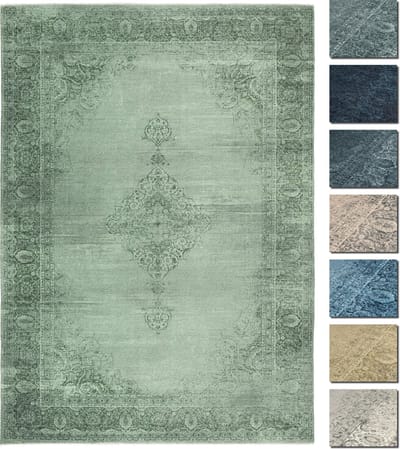Premium Vintage Vloerkleed - Groen 155 cm x 225 cm - Laagpolig Woonkamer Tapijt