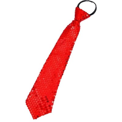 Heren Dames Glanzende Pailletten Stropdas Podium Glitter Verstelbare Rits Sluiting Stropdas Mode Feest Voorgestrikte Nekkleding rood