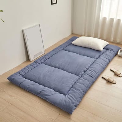 Opvouwbare Matras - Japanse Futon Bodemmatras - Ruimte Besparen - 4cm Dikke Vulling - 90 x 190 cm - Blauw