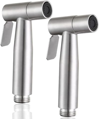 Dailygoods- Toiletsproeier roestvrij staal - Bidet handdouche - Persoonlijke hygiëne - 2 stuks - Corrosiebestendig - Hoogwaardig en duurzaam