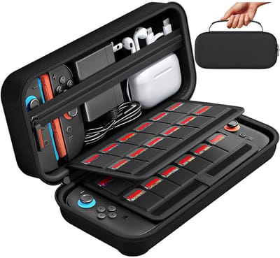opbergtas - EVA-accessoiretas - draagtas - geschikt voor Nintendo Switch 2-consoleaccessoires en controllers - waterdicht - opbergtas met grote capaciteit - geschikt voor console en accessoires - zwart
