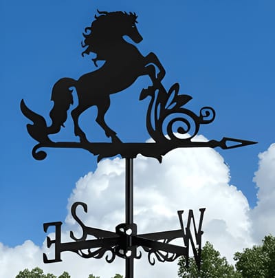 Metalen Windspinner met Dierenmotief - Smeedijzeren Tuin Decoratie voor Buiten - Ornament voor Daktuinen & Binnenplaatsen-Paard-Belle‘s product-Belle's product