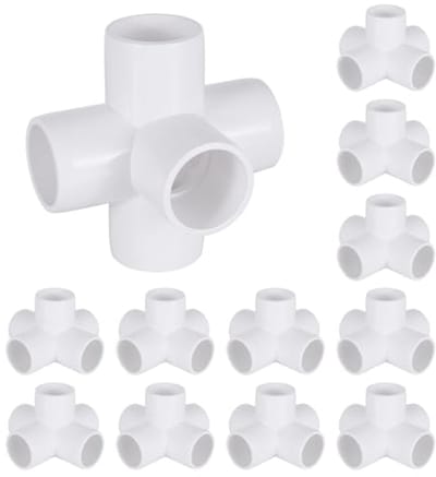 5-weg PVC pijpmontage 3/4 inch - Meubelkwaliteit buisconnector voor doe-het-zelf projecten, 12 stuks