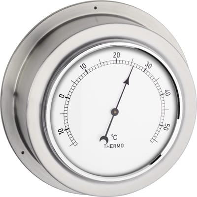 MARITIM Analoge Thermometer voor Boot of Camper - Wandmontage - RVS