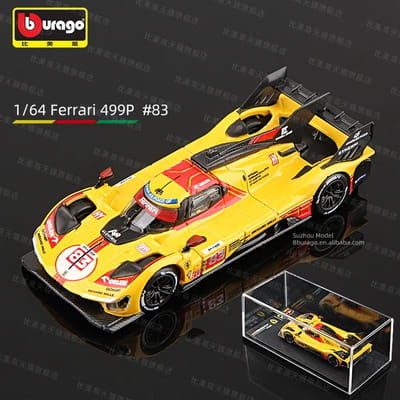 Bburago 1:64 Ferrari 499P #83 #51 Legering Auto Model Race Diecast Voertuigen Speelgoed yellow